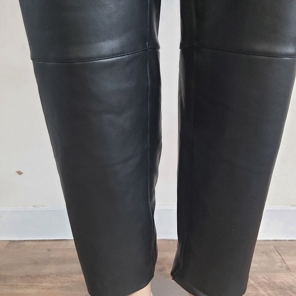 π€Kaffe Kavilla black pleather pants faux leather drawstring waistπ€ - Picture 6 of 16